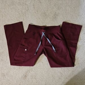 Figs Maroon Technical Collection Pants